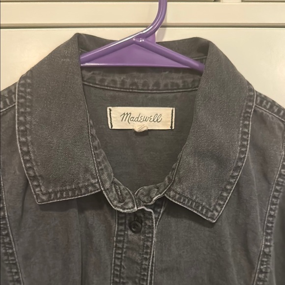 Madewell Black Button Down Shirt Classic Top - Picture 2 of 6